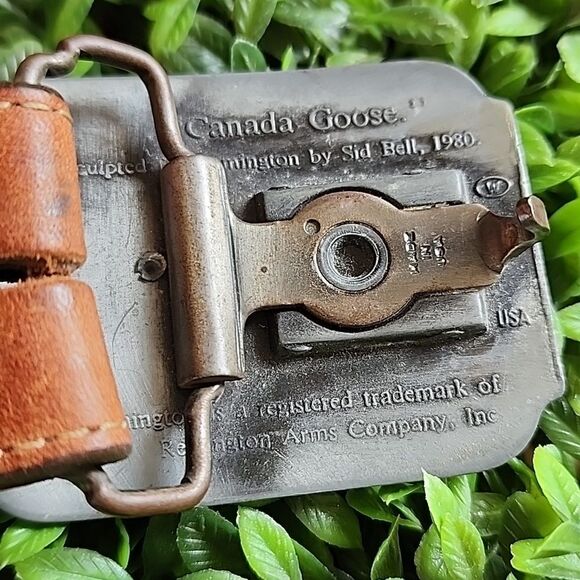 Remington Belt Canada Goose Buckle Original Sculpted By Sid Bell 1980 - Picture 4 of 15